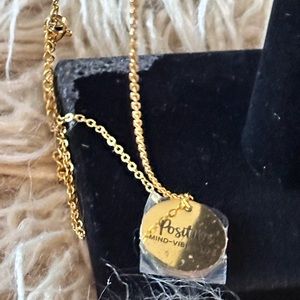 Faux Gold  Plated Positive Mind Vibes Life Adjustable Necklace